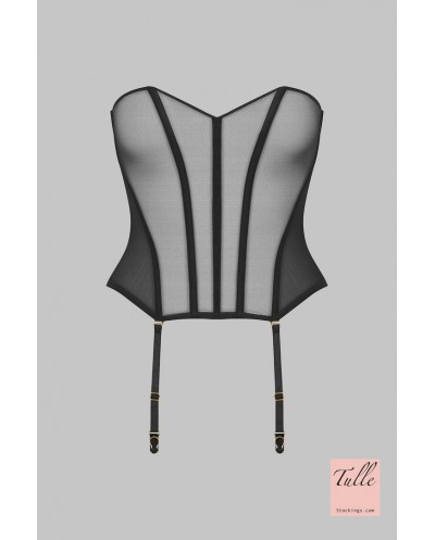 Gorset z pasem do pończoch Tullestockings black