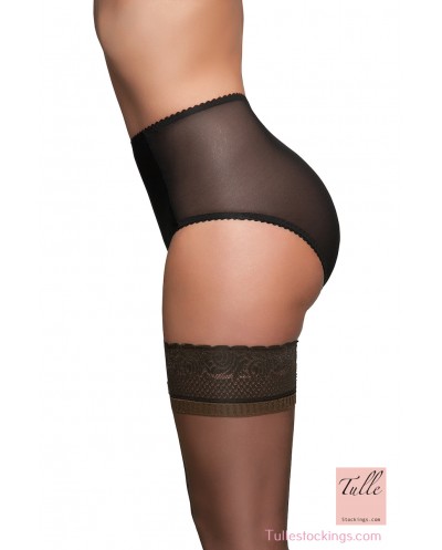 Majtki Tiulowe Czarne Panty Tulle Mesh