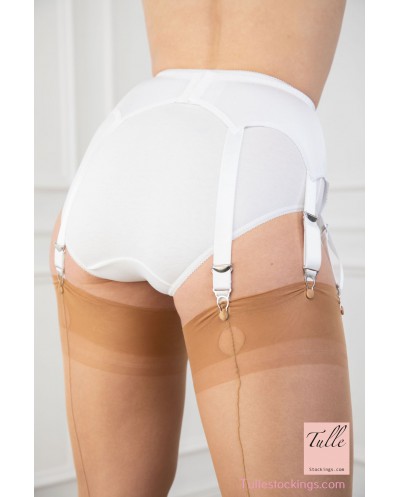 Pas do pończoch nylonowych 8 Strap Lace Front Ivory/White