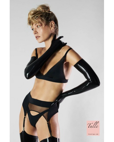 Rękawiczki lateksowe czarne Tullestockings Latex gloves black